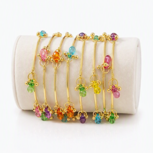 ILMATRENDS Gold Bangles with Colorful Beads | Ethnic Jewelry for Weddings & Festivals