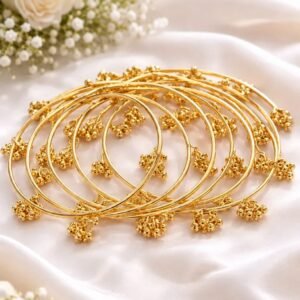 ILMATRENDS Traditional Kashmiri 8 Bangle Set for Women | Ethnic Ghungroo Design Stackable Bangles